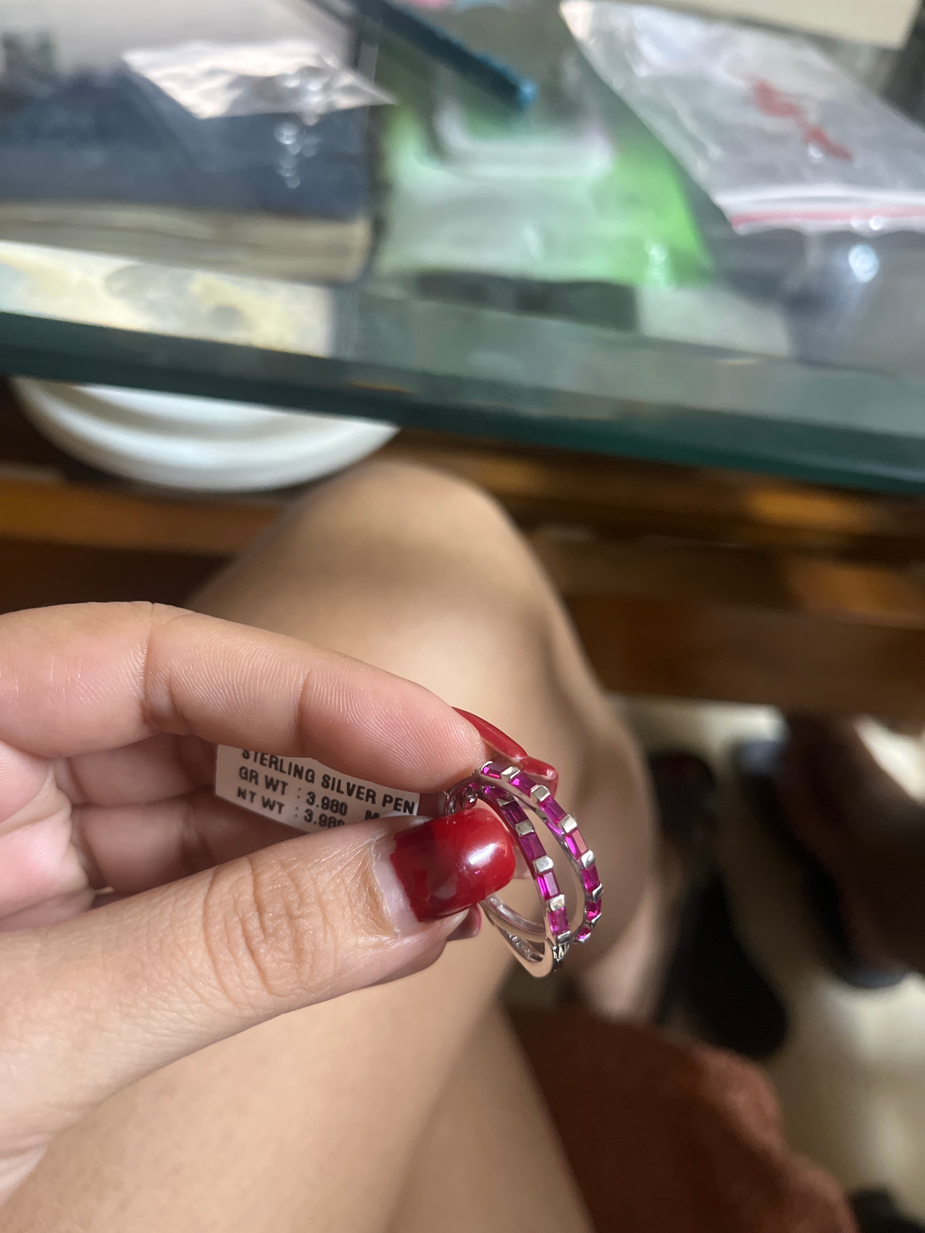 Ruby Bar Slim Hoop