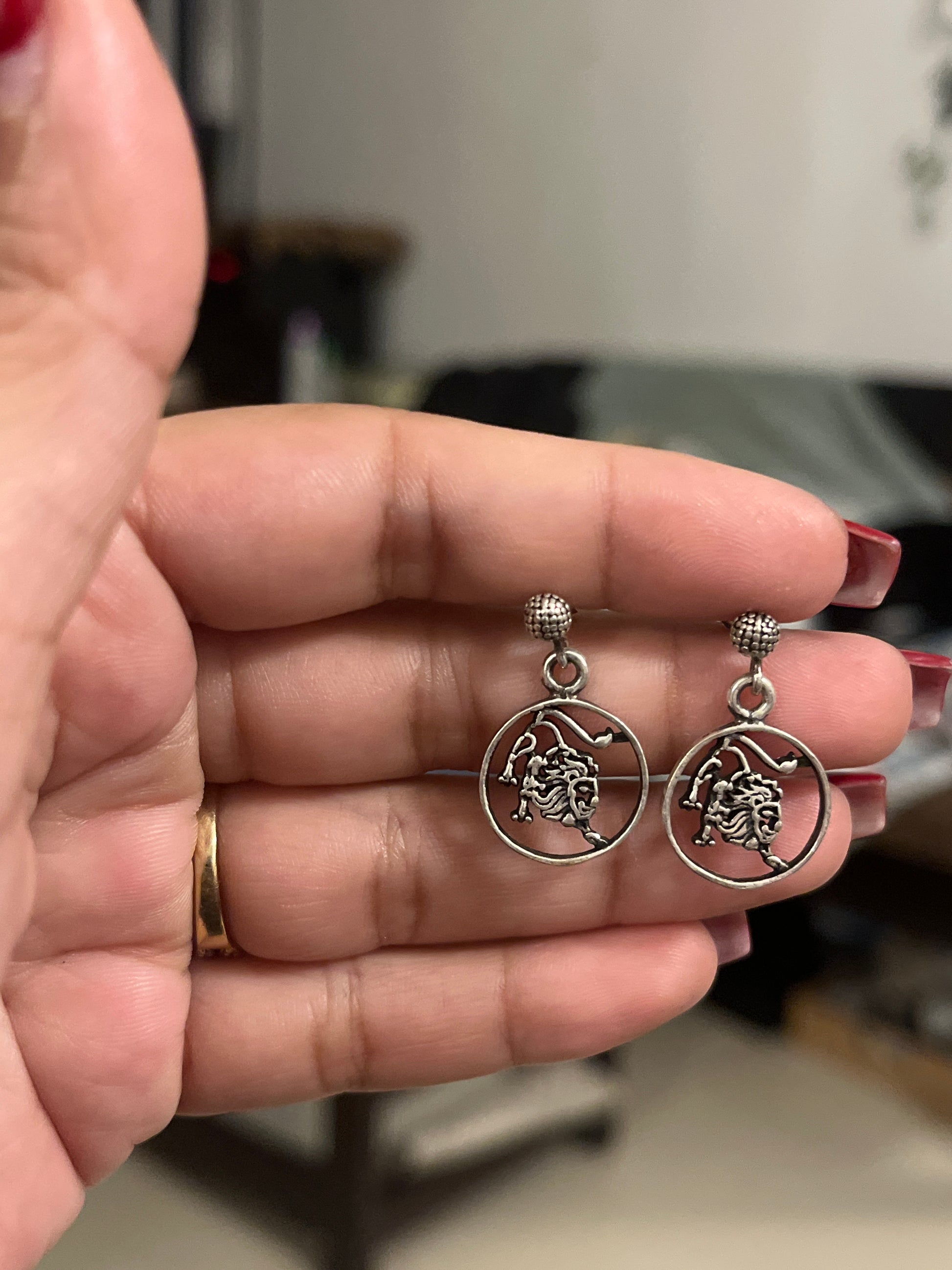Lion Drop Earrings