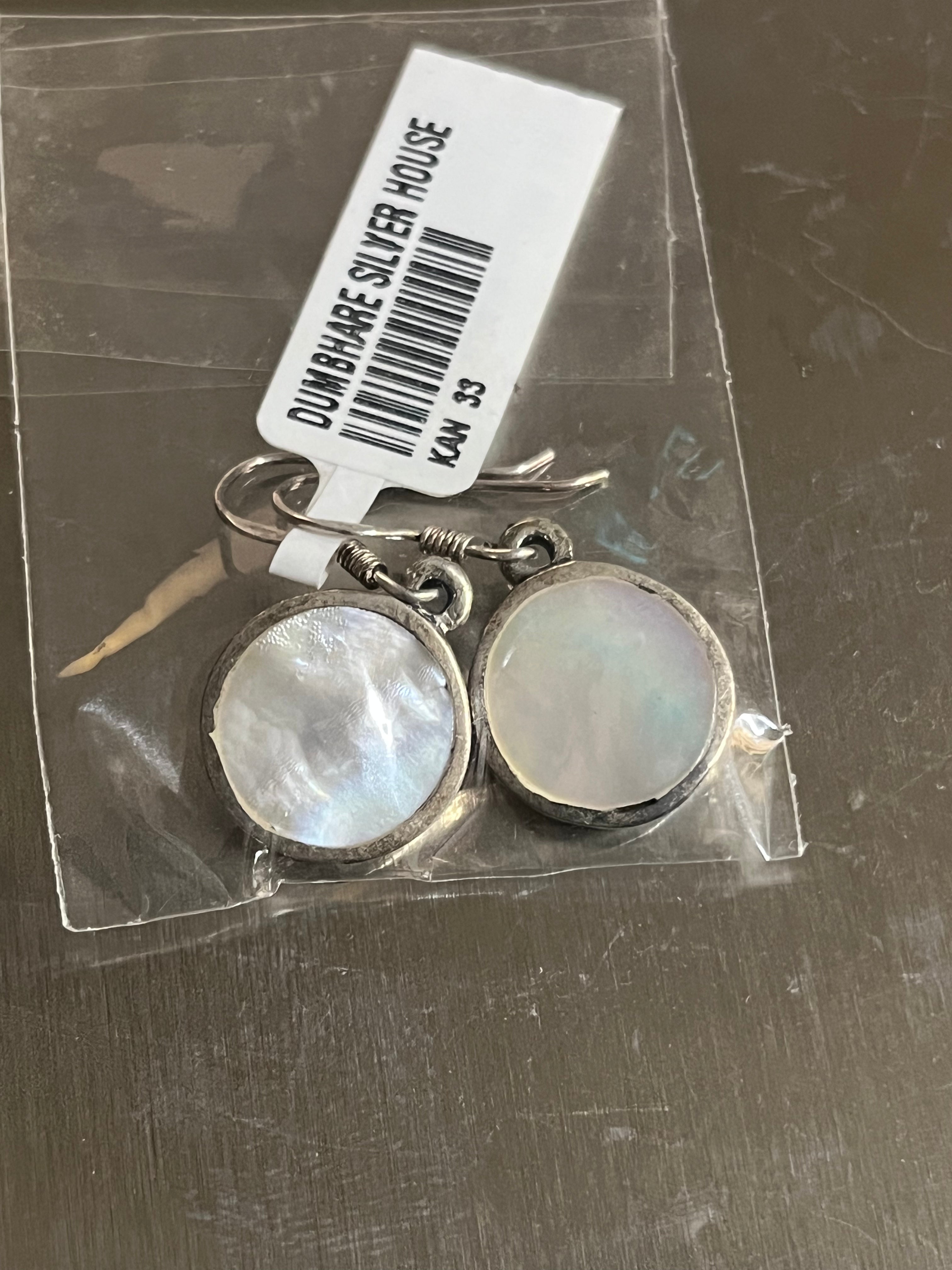 Moon Disc Shell Earrings