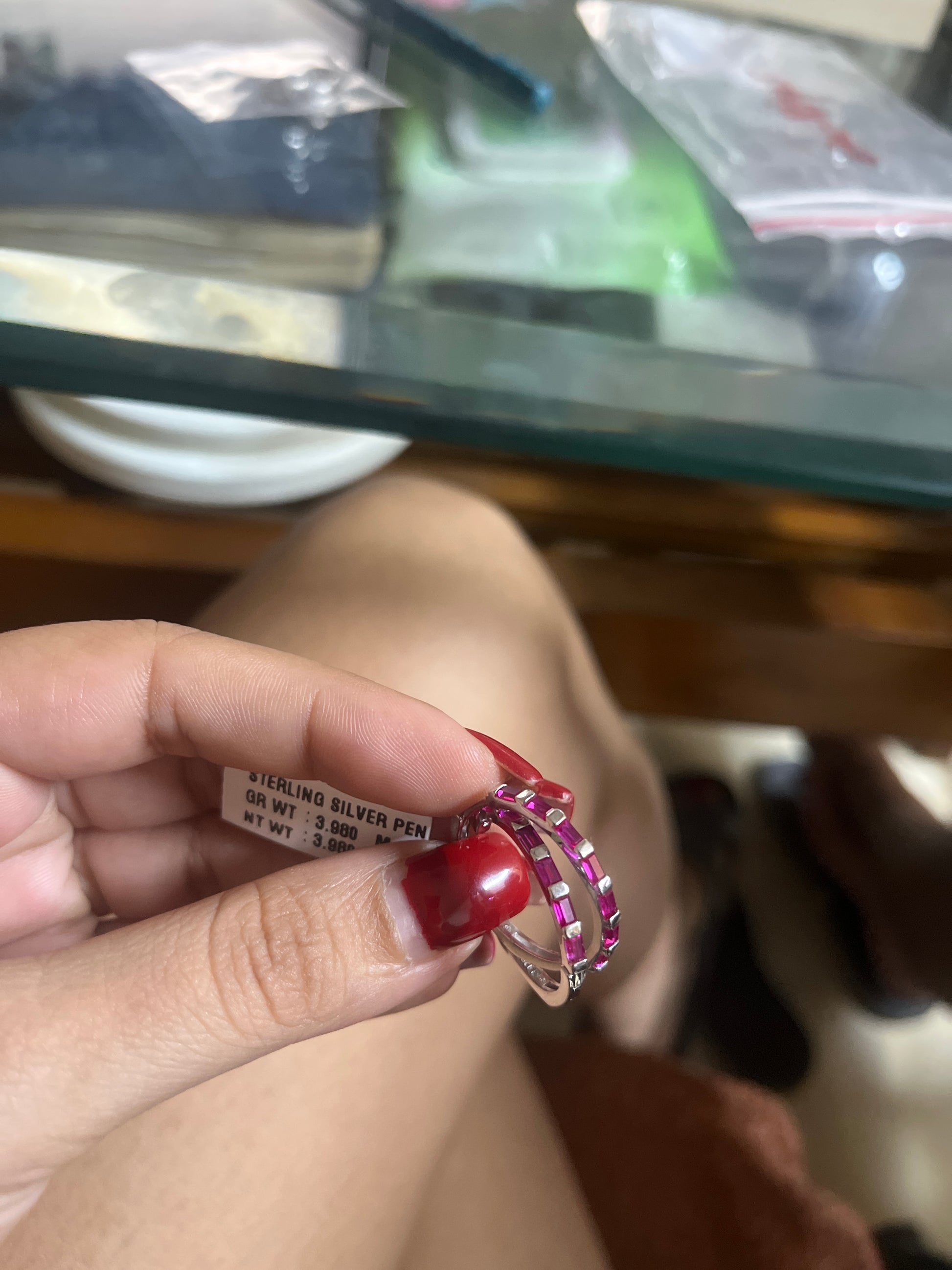 Ruby Bar Slim Hoop