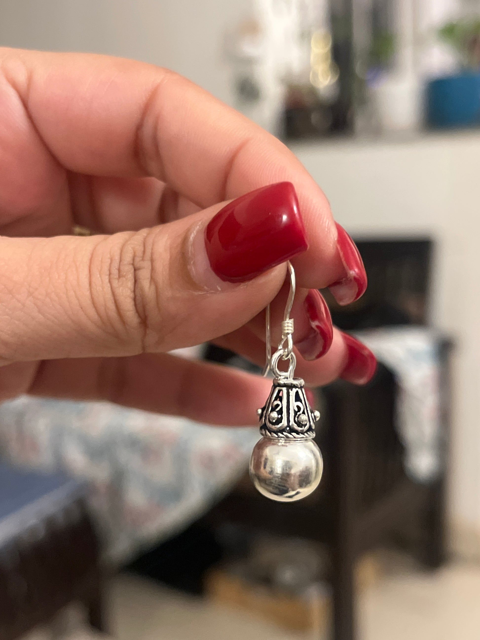 Dome Drop Hook Earrings