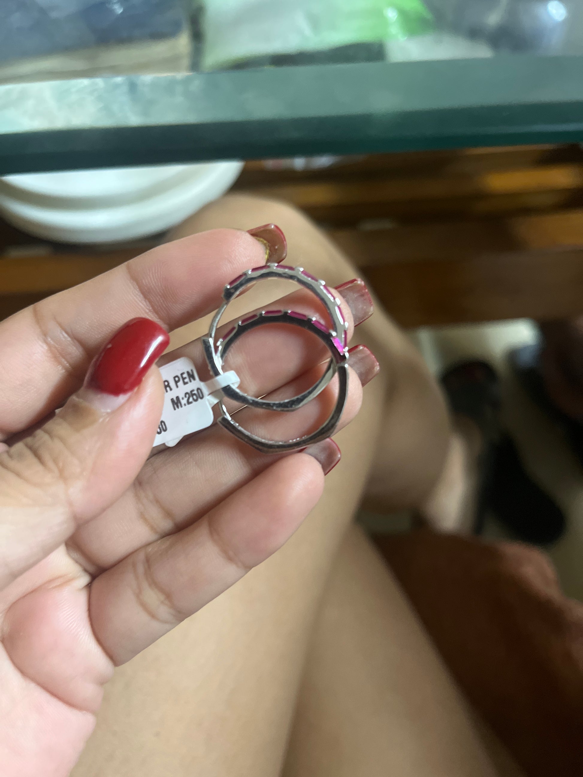 Ruby Bar Slim Hoop