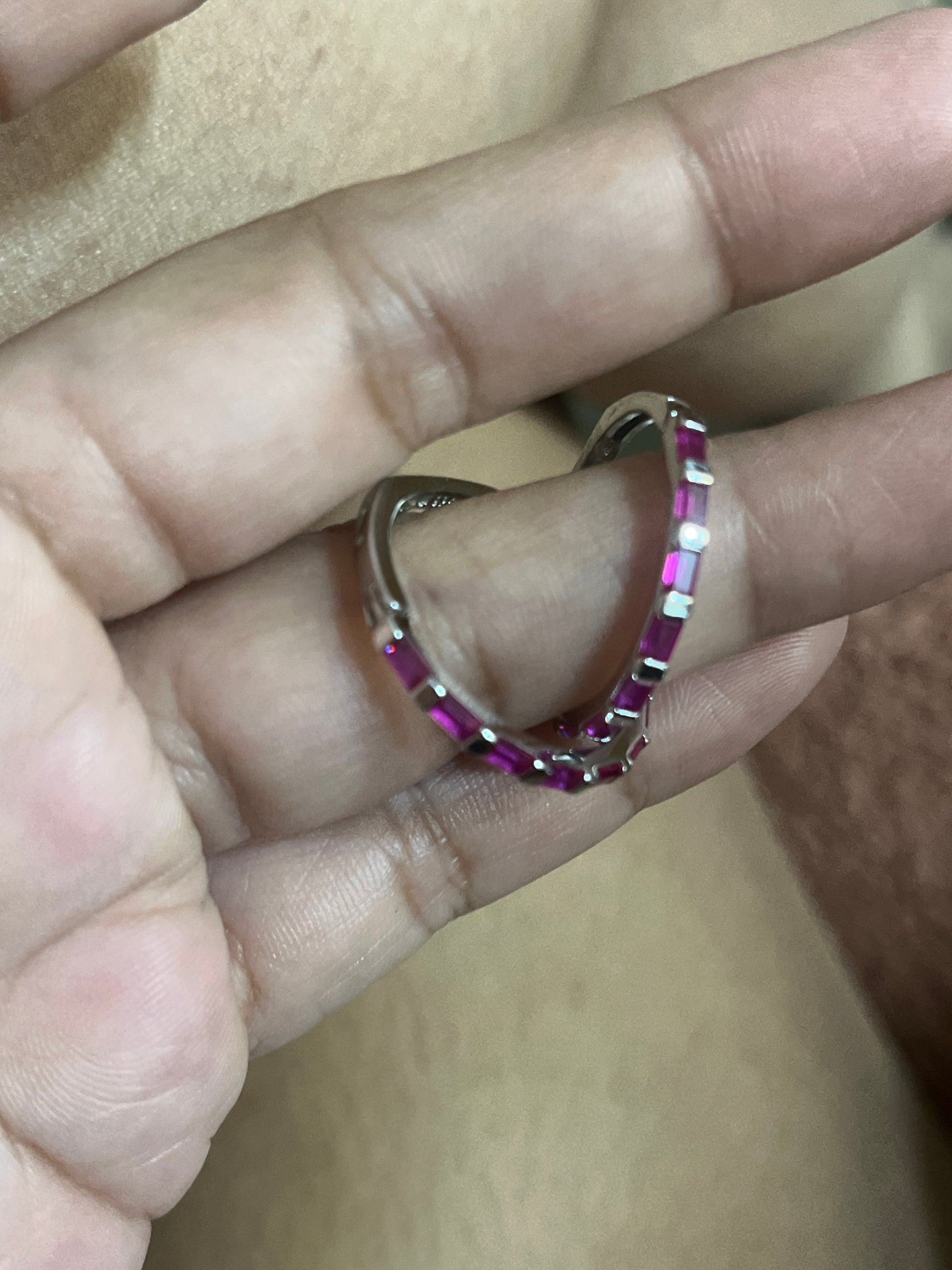Ruby Bar Slim Hoop