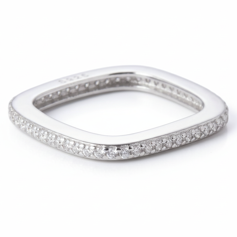 Square Pavé Thin Band