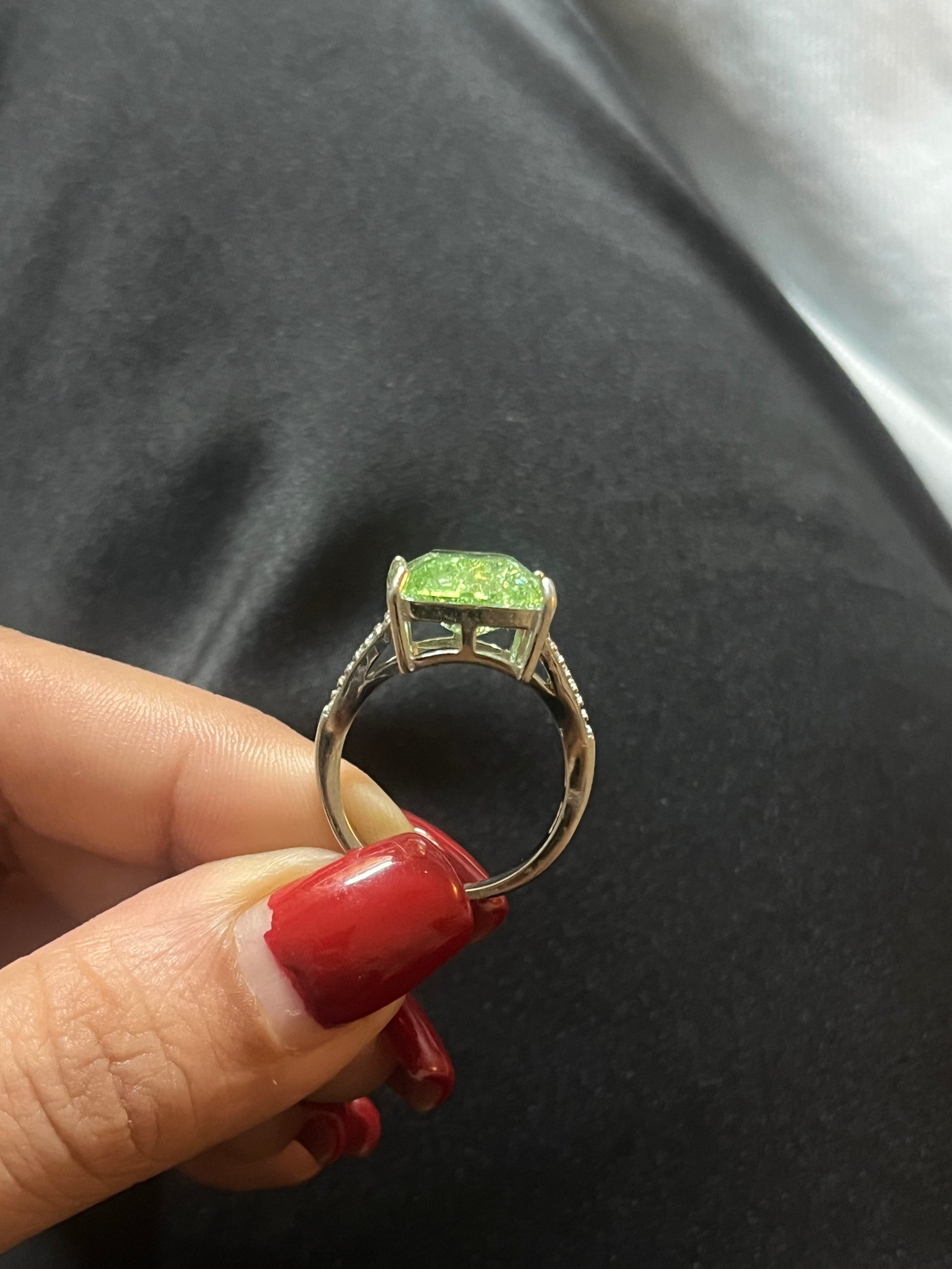 Crushed Peridot Cocktail Ring