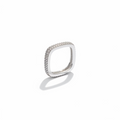 Silver ring with small stones on a white background