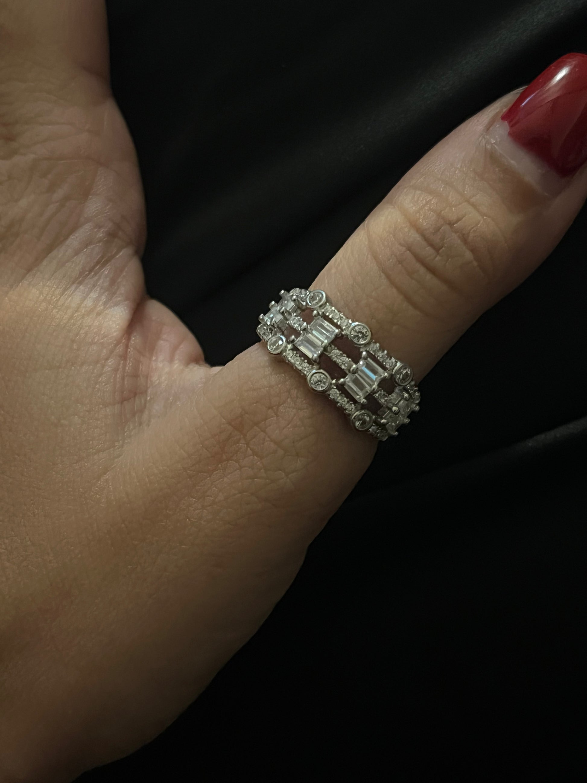 Art Deco Illusion Baguette Ring