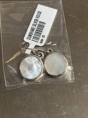 Moon Disc Shell Earrings