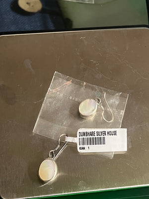 Oval Moon Drop Earrings