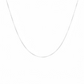 Silver chain necklace on a white background