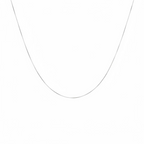 Silver chain necklace on a white background