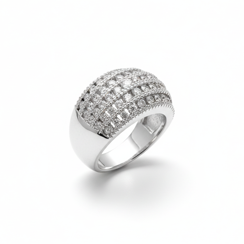 Radiant Crown Pavé Ring