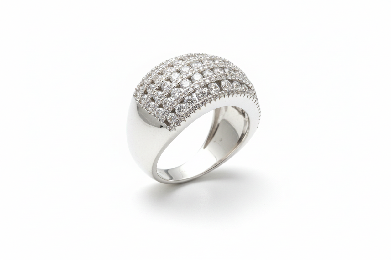 Radiant Crown Pavé Ring