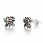 Oxidised Butterfly Studs