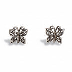 Oxidised Butterfly Studs