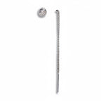 Silver chain earring on a light gray background
