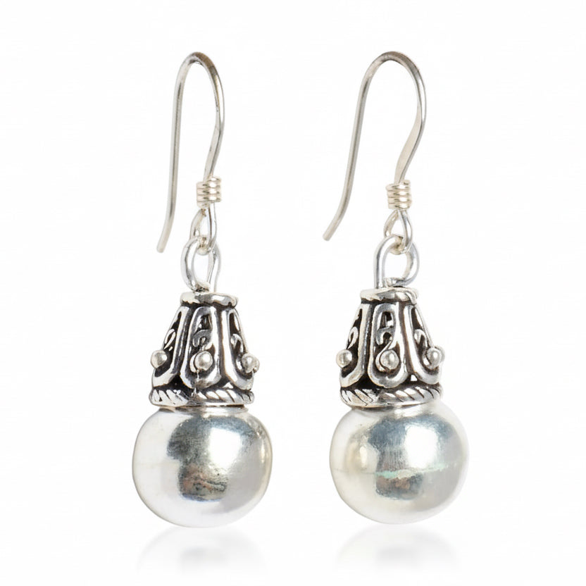 Dome Drop Hook Earrings
