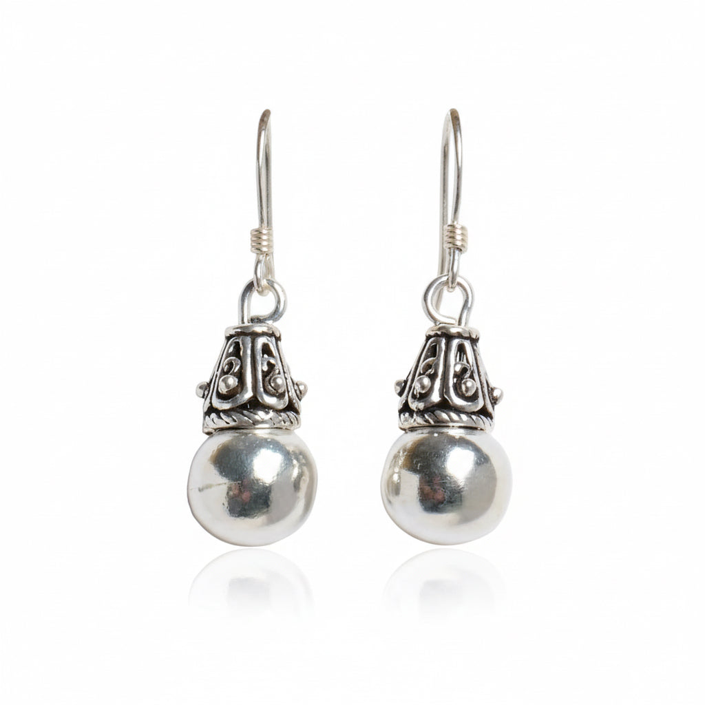 Dome Drop Hook Earrings